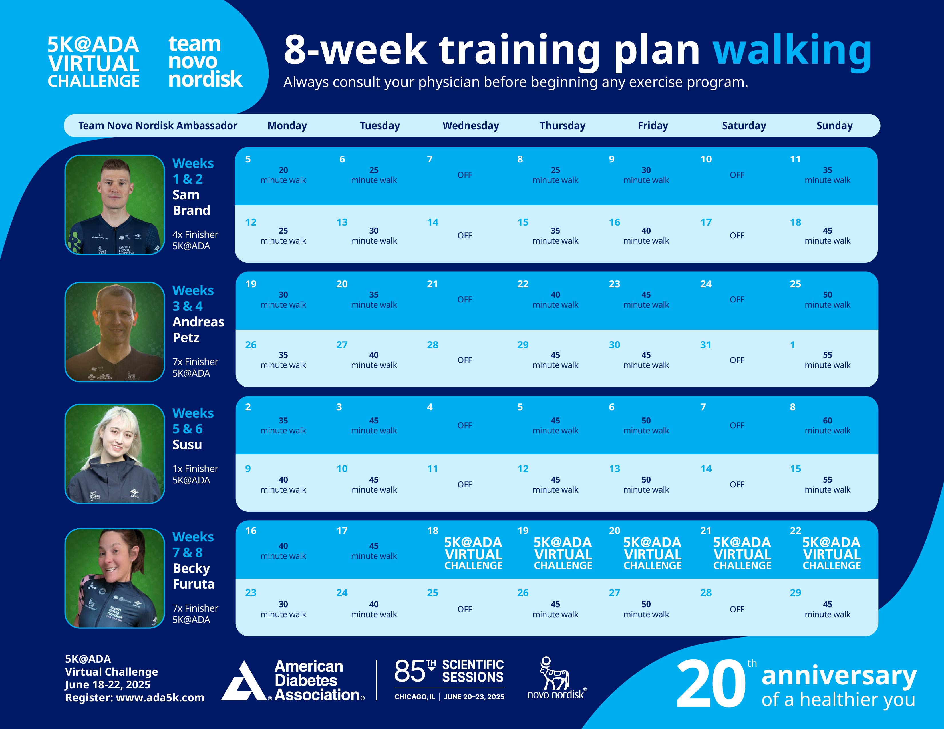 8-Week Walking Training Plan