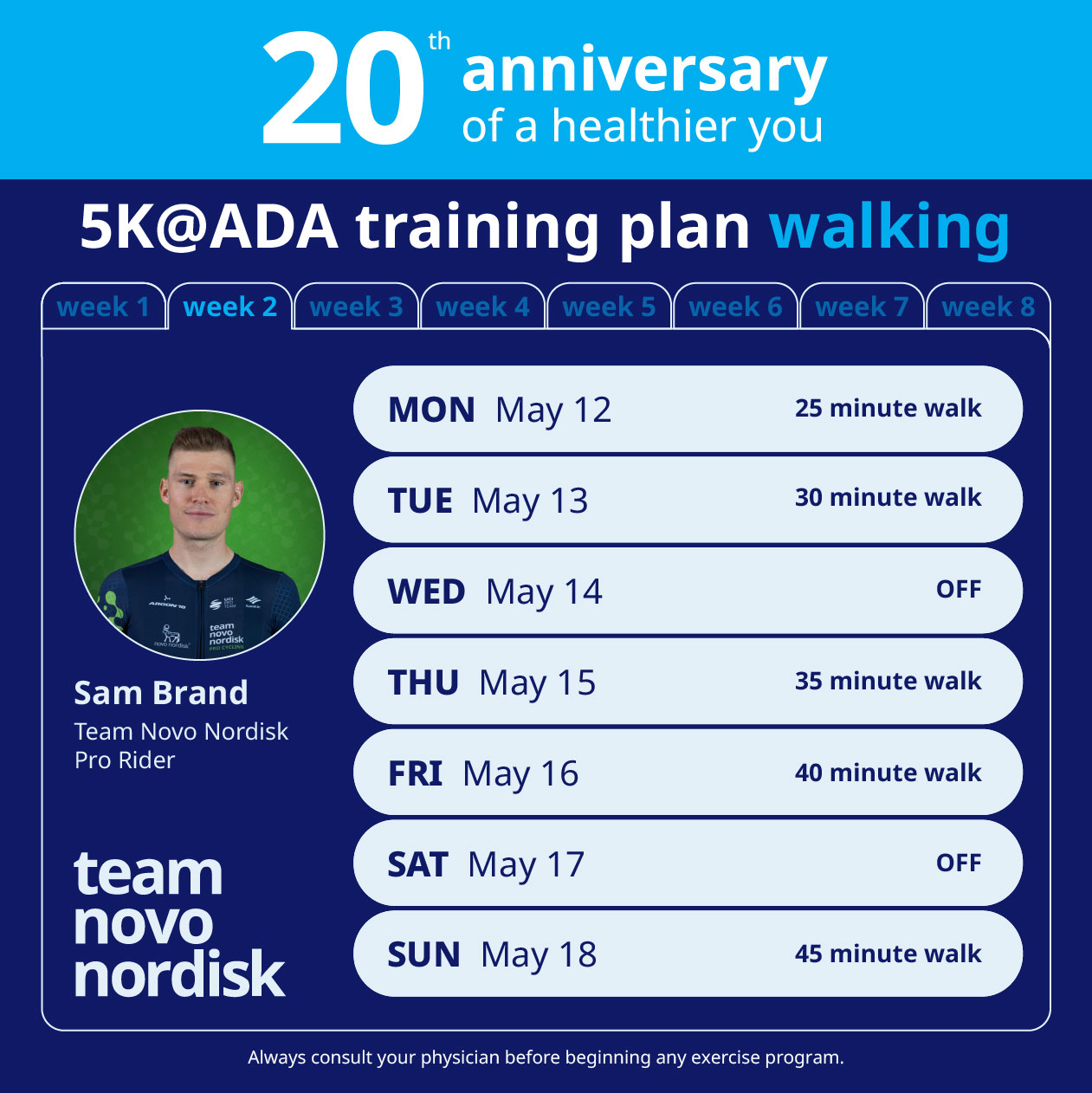 5K Training Plans Week 2 Walk