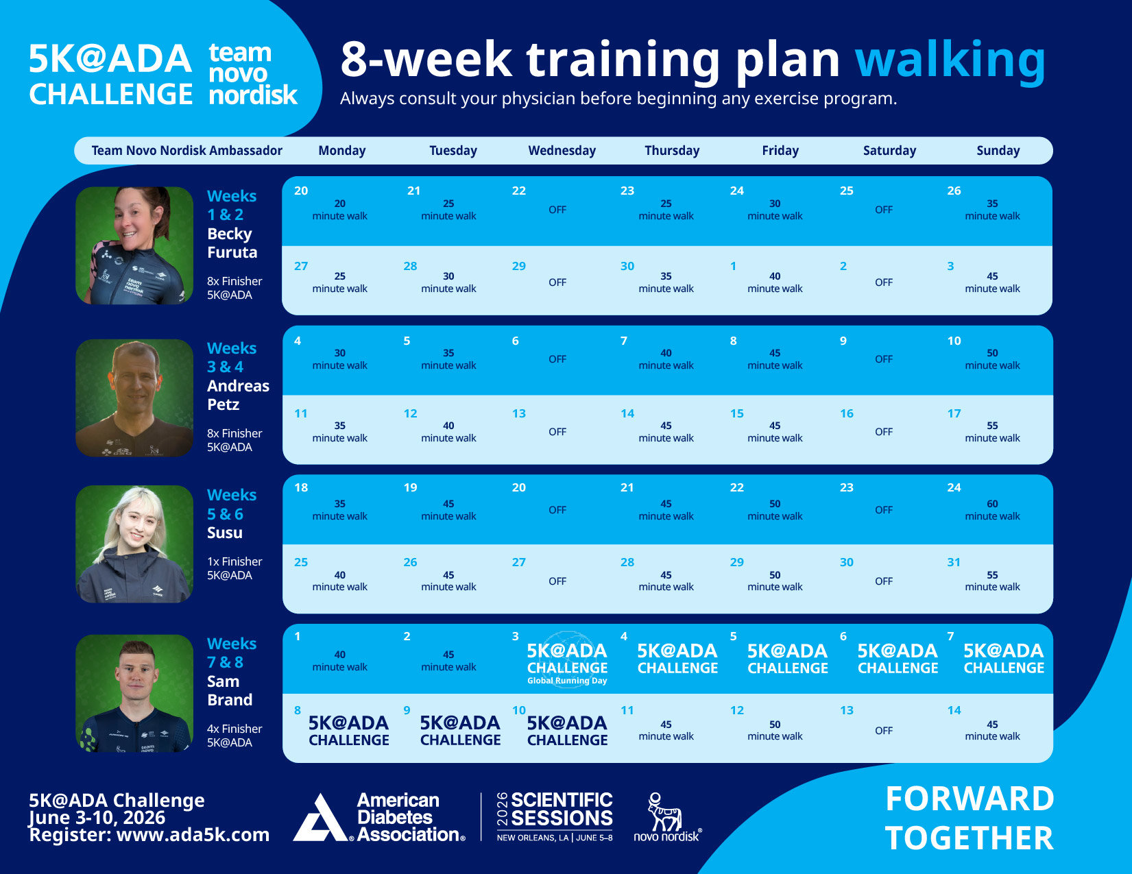 8-Week Walking Training Plan