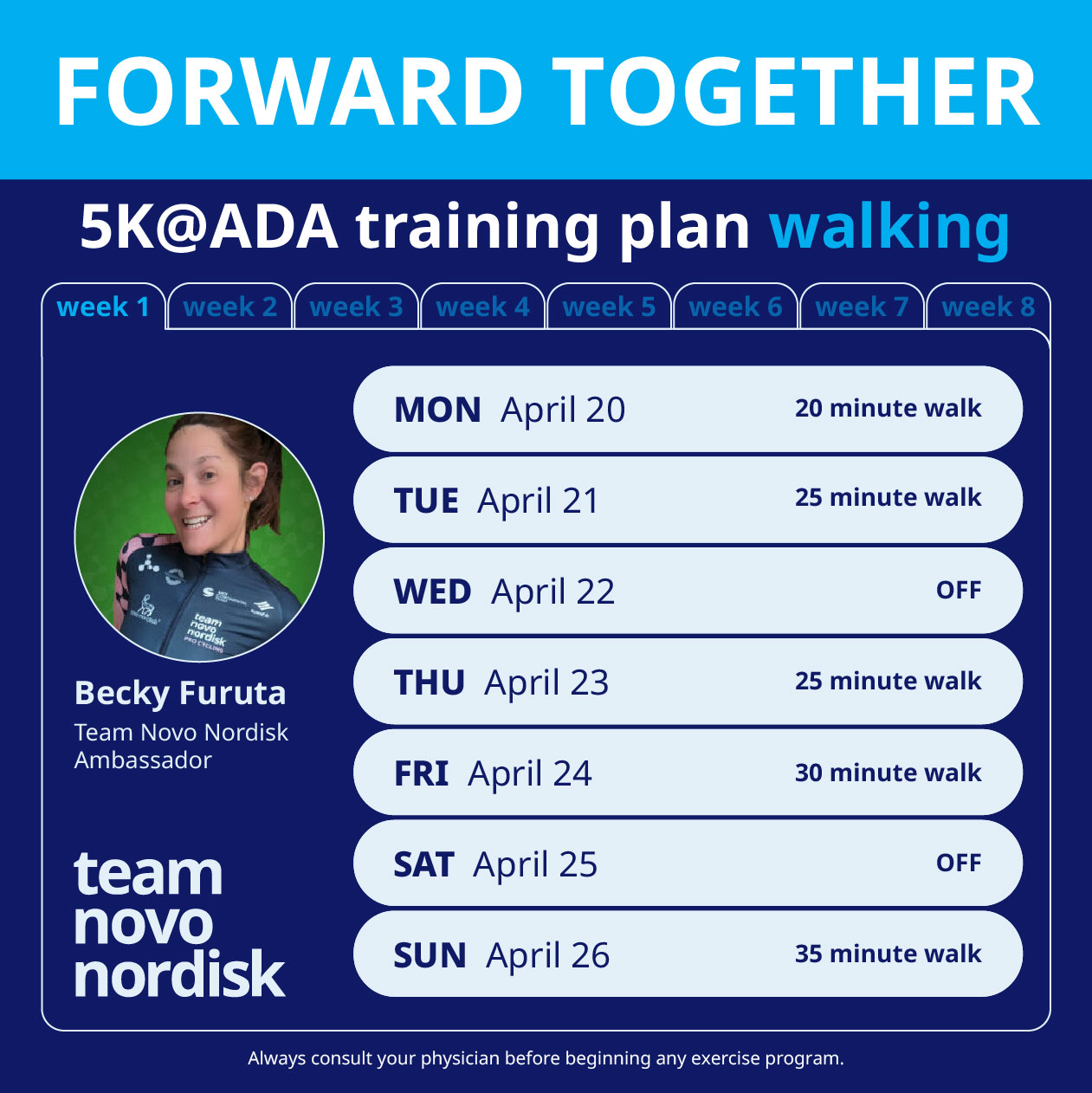 5K Training Plans Week 1 Walk